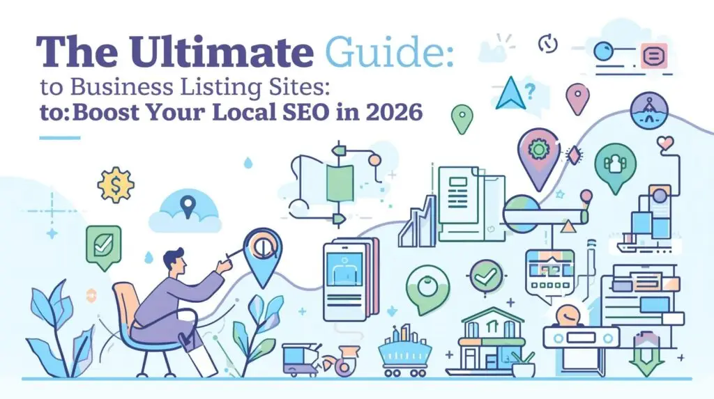 Infographic showcasing a variety of high-authority business listing sites in India for 2026, including Google Business Profile, Justdial, and IndiaMART, designed to enhance online visibility and local SEO.